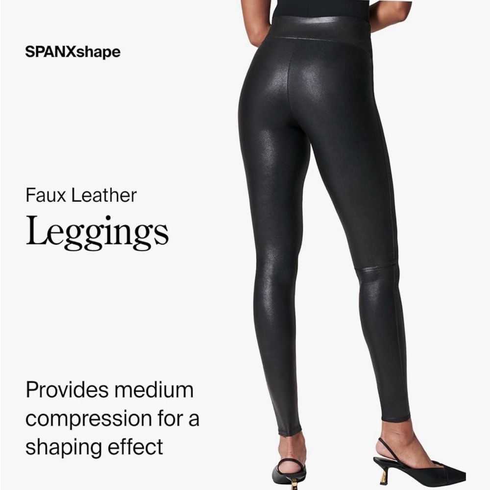 SPANX Shiny Black Leggings